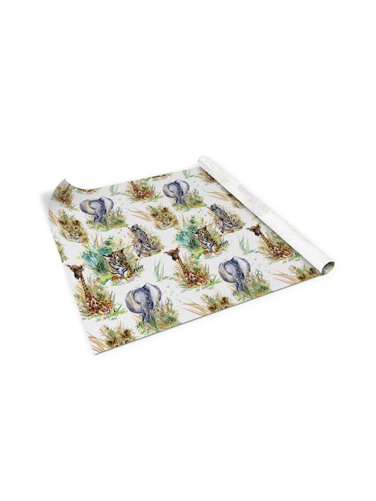 Autocolant Mat Decorare Cameră Leu Girafă Zebră Elefant 100x50 Cm