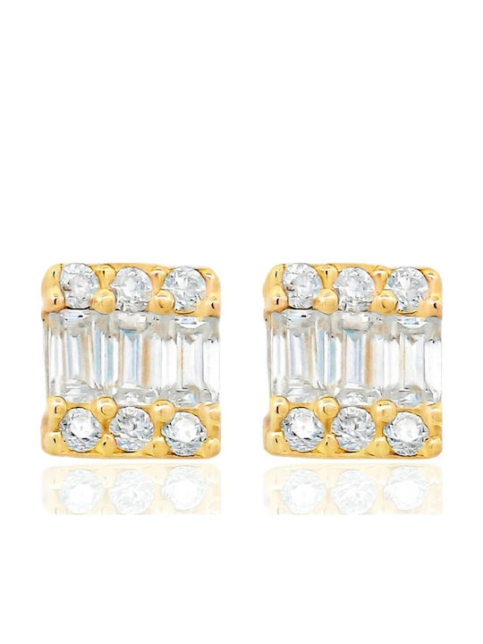 Metrongold Gold Stud Earrings with Stones