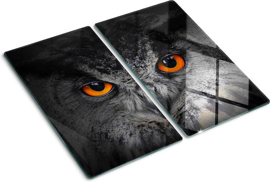 Glas Schneidebretter Druck Eule Dämonische Augen 2x30x52 cm