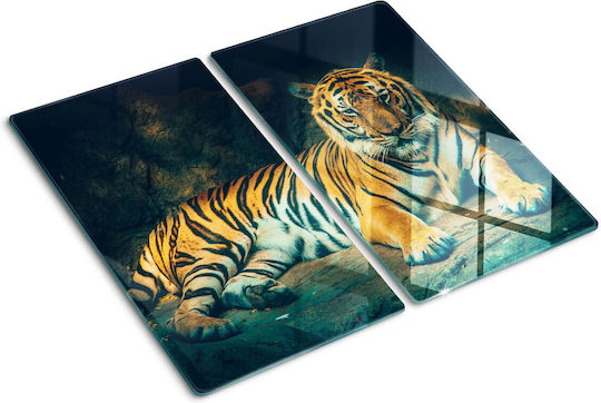 Tocătoare De Bucătărie Din Sticlă Imprimată Sticlă Securizată Peștera Tigrului 2x30x52 Cm