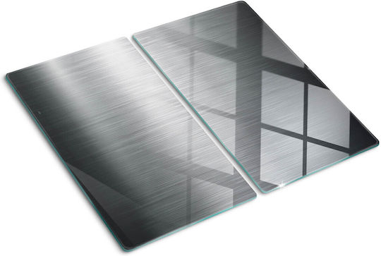 Glas Schneidebrett Küchengehärtetes Glas Design Mit Metallhintergrund 2x30x52 cm