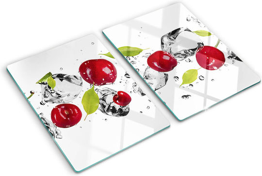 Vielseitige Glas-Schneideplatte Küchen Hartes Glas Kirsche Wasser 2x40x52 cm