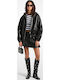 Women's Lifestyle Jacket for Winter with Hood Black