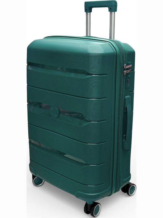 Olia Home Large Hard Petrol Travel Suitcase With 4 Wheels Height 75cm