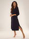 De Lafense Winter Women's Robe Blue