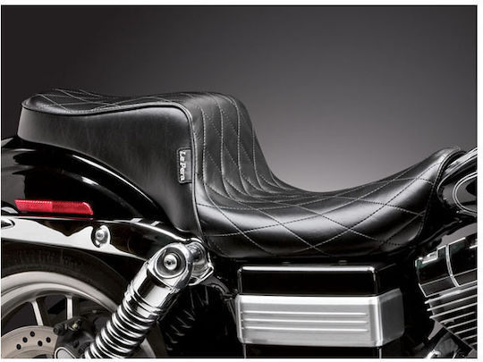 Le Pera Double Driver Passenger Motorcycle Seat Harley-Davidson 06-17 Dyna Lepera Cherokee 2-up Seat Diamond Stitch