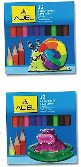 443075 Adel Ξυλομπογιες Μισου Μηκους 12 Χρωματα Πακ