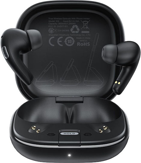 Acefast W4 In-ear Bluetooth Handsfree Ακουστικά με Αντοχή στον Ιδρώτα και Θήκη Φόρτισης Μαύρα