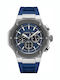 Cerruti Lucardo Men's Watch Chronograph Battery with Blue Rubber Strap