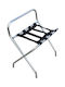 Stool For Living Room Collapsible with Backrest Metallic Chrome 61x42x61cm