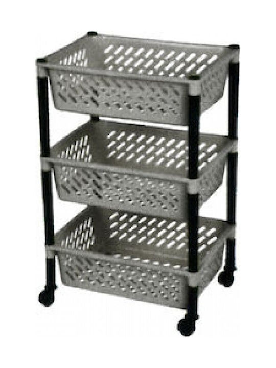 Nektarplast Plastic Kitchen Trolley 3 Tiers Gra...