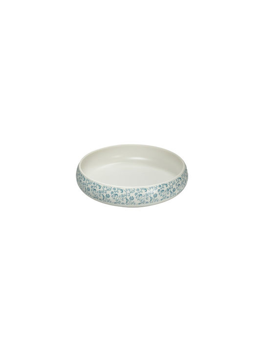Authentic Serving Bowl Round Ceramic Blue with Diameter 22cm 4pcs