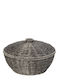 Espiel Set of Decorative Baskets Rattan Gray 23x23x15cm 2pcs