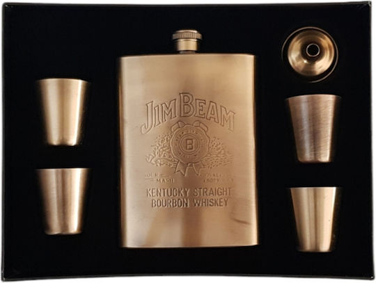 Φλασκί Σετ Jim Beam Χρυσό Stainless Steel 8oz