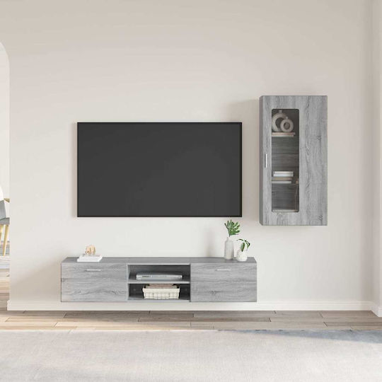 Wohnzimmer TV-Einheit Grau Σονομα M150xB39xH30cm