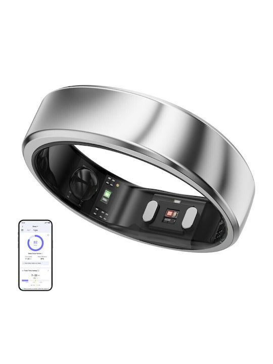 RingConn Gen 2 Air Intelligenter Ring 23.1mm Wasserdicht mit Herzfrequenzsensor Galaxy Silber