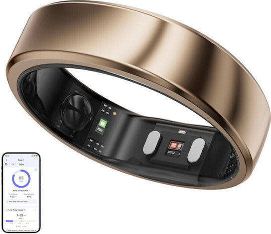 RingConn Inel Inteligent Gen 2 Air 20,45 mm Impermeabil, cu Monitor de Ritm Cardiac, Dune Gold