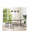 Table Dining Room Wooden with Metal Frame Brown 110x55x75cm