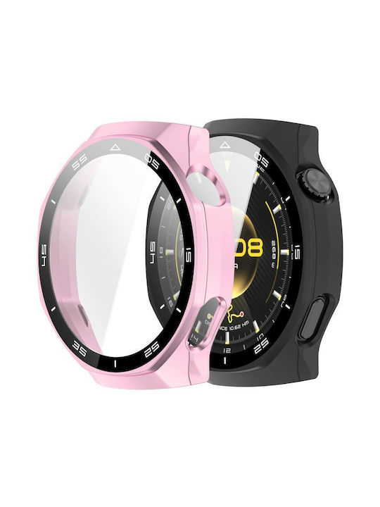 Пластмасов Калъф със Стъкло в Розов цвят за Huawei Watch GT 6 Pro 46мм