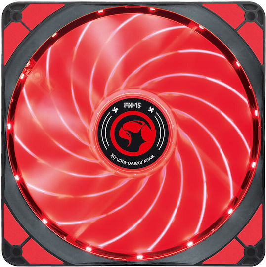 Marvo Gehäuselüfter 140mm (200rpm / 55cfm) mit Roter LED-Farbe Rot