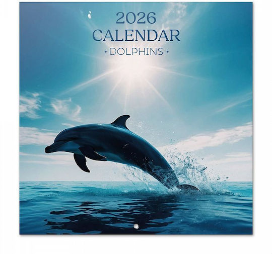 Grupo Erik Μηνιαίο Επιτοίχιο Ημερολόγιο Dolphins 2026 30x30εκ.