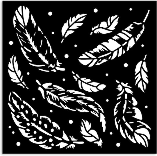 Thick Stencil Stamperia 12x12cm Herbarium Silvae Φτερά