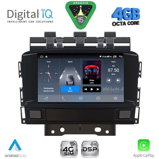 Digital IQ Car Audio System for Opel Astra 2010-2016 (Bluetooth/USB/WiFi/GPS/Apple-Carplay/Android-Auto) with Touch Screen 7"