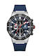 Beverly Hills Polo Club Dual Time Ανδρικό Ρολόι Μπαταρίας με Μπλε Καουτσούκ Λουράκι