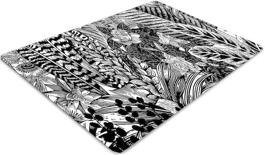 Office Chair Floor Protector Suitable for Office Black and White Leaves 120x90 Cm