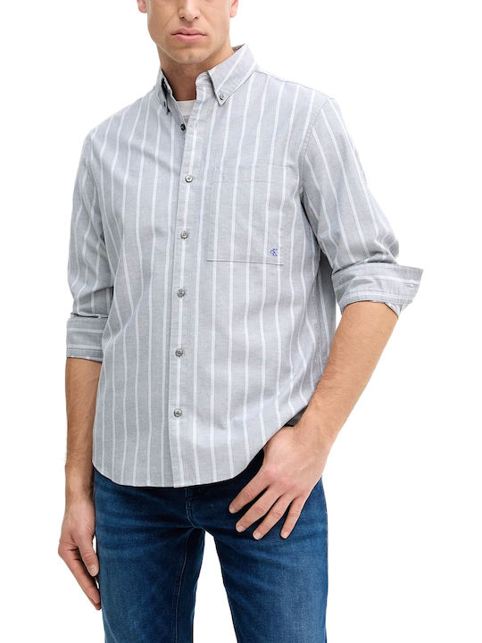 Calvin Klein Baumwolle Hemd Grey-white
