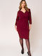Midi Dress for Wedding / Baptism Burgundy