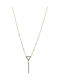 Savvas Design Necklace from Rose Gold 14K with Zircon