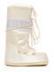 Synthetic Leather Snow Boots with Laces Icon Beige