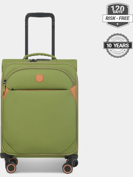 Verage Cabin Travel Suitcase Fabric Green with 4 Wheels Height 55cm