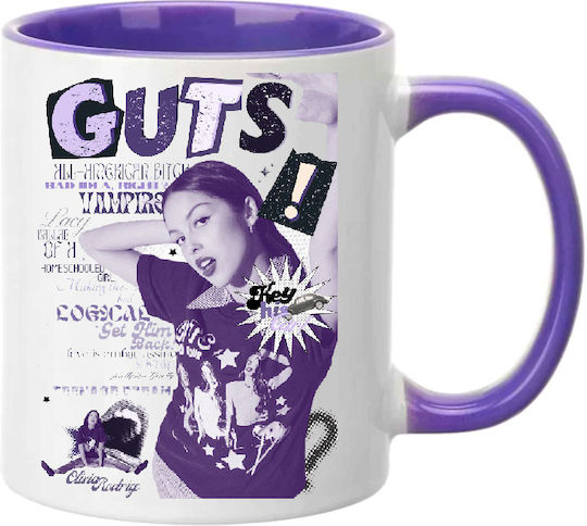 Olivia Rodrigo Mug No9 Ceramic 330ml White Purple Olivia Rodrigo Mug No9 Ceramic 330ml White Purple