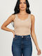 Women's Sleeveless T-Shirt Beige
