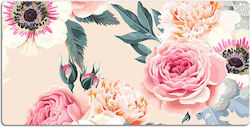 Dekorative Schreibtischunterlage Home Office Blumen Pastell 100x50 cm