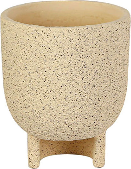 Marhome Übertopf Beton Beige mit Gestell 17x17x20εκ.