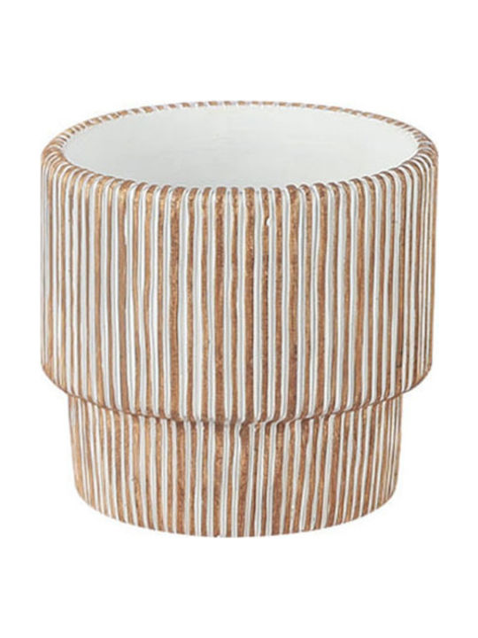 Marhome Übertopf Beton Beige mit Gestell 17.5x17.5x16εκ.