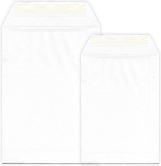 Salko Paper Set de plicuri Tip Sac cu Autocolant 250buc 30x40cm în Alb Culoare