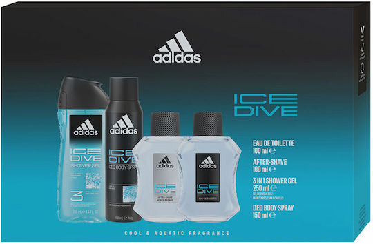 adidas Ice Dive Ανδρικό Σετ με Eau de Toilette 4τμχ