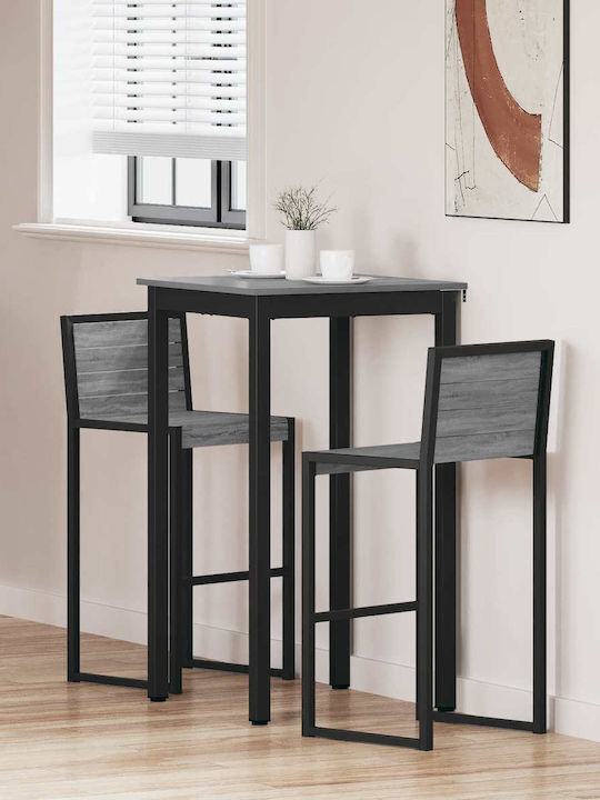 Table Dining Room Wooden with Metal Frame Gray ...