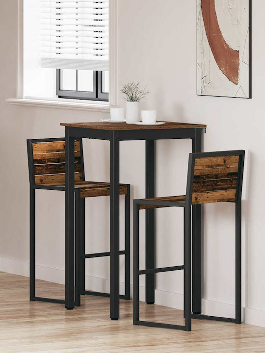 Table Dining Room Wooden with Metal Frame Coffe...
