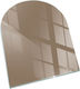 Glass Stand Front Fireplace Tempered Glass Design Brown 80x70 Cm