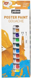 Set Vopsele Tempera Pebeo Popart 11x10ml și 15ml Alb