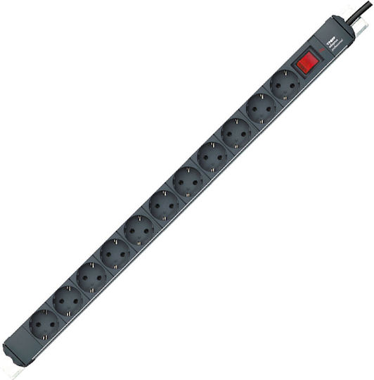 Popp Power Strip 11 Positions with Switch and Cable 2m Gray