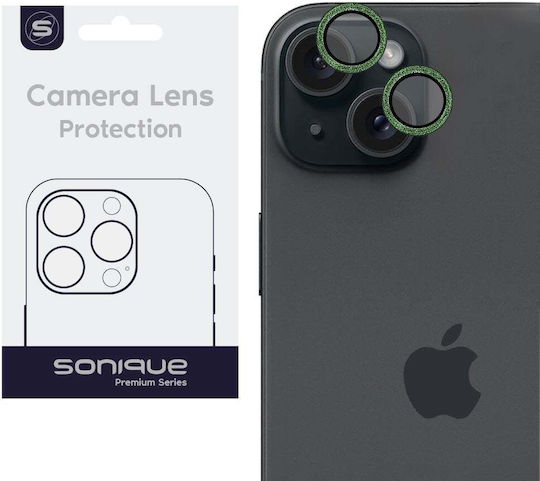 Sonique Glitter Lens Pro Προστασία Κάμερας Tempered Glass Πράσινο για το iPhone 15, iPhone 15 Plus