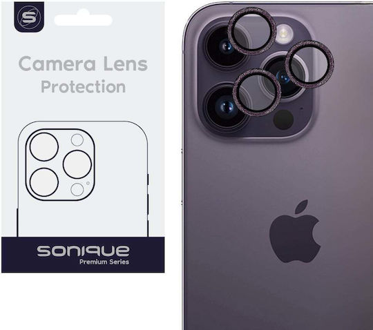 Sonique Glitter Lens Pro Προστασία Κάμερας Tempered Glass Μωβ για το iPhone 14 Pro, iPhone 14 Pro Max