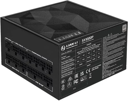 Lian Li SX1000P ATX3.1 1000W Μαύρο Τροφοδοτικό Υπολογιστή Full Modular 80 Plus Platinum