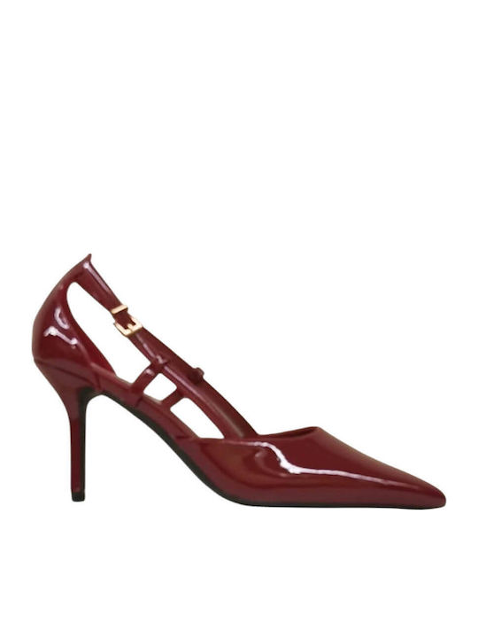 Pantofi cu toc Burgundy
